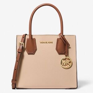 Michael Kors Cream and Brown Satchel